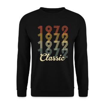 Classic 1972 Vintage 1972 - Unisex Pullover - Schwarz - Vorne - Alina (178cm) & Michal (187cm)