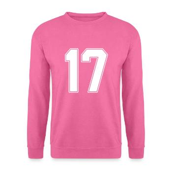 17 Jährige Trikotnummer 17 - Unisex Pullover - Pink - Vorne