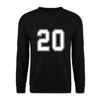 20 Jahre Trikotnummer 20 - Unisex Pullover - Schwarz - Vorne - Alina (178cm) & Michal (187cm)