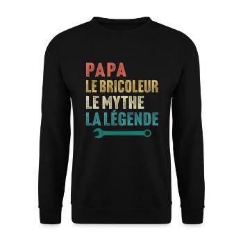 Papa le bricoleur le mythe la légende - Sweat-shirt Unisexe - noir - Devant - Alina (178cm) & Michal (187cm)
