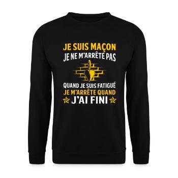 je suis maçon t-shirt cadeau maçon - Sweat-shirt Unisexe - noir - Devant - Alina (178cm) & Michal (187cm)