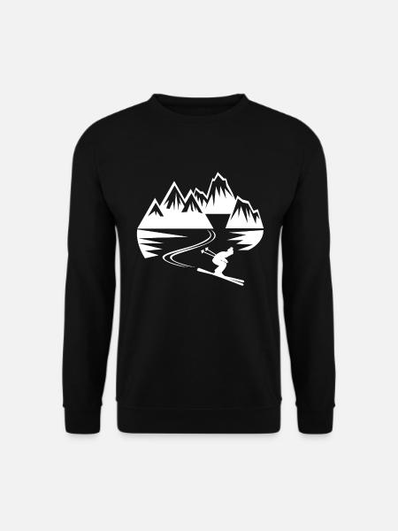 Ski-Skifahrer Berg Wintersport - Unisex Pullover - Schwarz