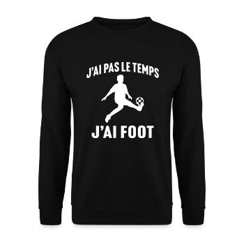 J'ai pas le temps j'ai foot - Sweat-shirt Unisexe - noir - Devant - Alina (178cm) & Michal (187cm)