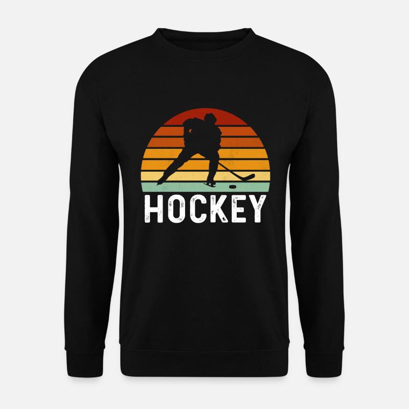 retro hockey t-Shirt ice hockey - Unisex Pullover - Schwarz