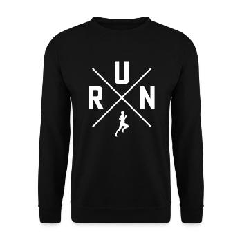 run running t-shirt runner - Unisex Sweatshirt - black - Front - Alina (178cm) & Michal (187cm)