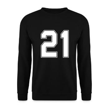 21 ans numéro maillot 21 - Sweat-shirt Unisexe - noir - Devant - Alina (178cm) & Michal (187cm)