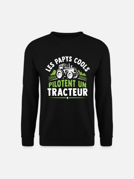 les papys cools pilotent un tracteur - Sweat-shirt Unisexe - noir