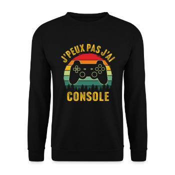 j'peux pas j'ai console t-shirt gamer - Sweat-shirt Unisexe - noir - Devant - Alina (178cm) & Michal (187cm)