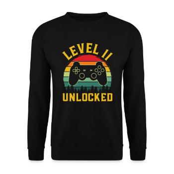 Level 11 freigeschaltetes T-Shirt Level 11 komplett - Unisex Pullover - Schwarz - Vorne - Alina (178cm) & Michal (187cm)