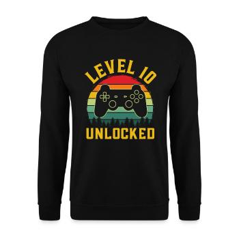 Level 10 freigeschaltetes T-Shirt Level 10 komplett - Unisex Pullover - Schwarz - Vorne - Alina (178cm) & Michal (187cm)