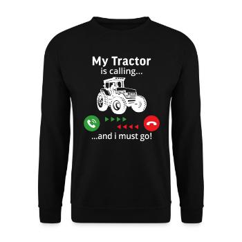 My tractor is calling and i must go t shirt farmer - Unisex Sweatshirt - black - Front - Alina (178cm) & Michal (187cm)