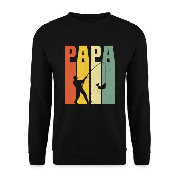 dad fisherman gift dad fisherman father fishing - Unisex Sweatshirt - black - Front - Alina (178cm) & Michal (187cm)