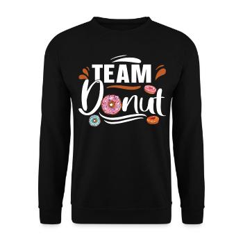 Team Donut Gâteau Bonbons Dessert Humour Cadeau - Sweat-shirt Unisexe - noir - Devant - Alina (178cm) & Michal (187cm)