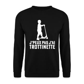 j'peux pas j'ai trottinette humour trottinette - Sweat-shirt Unisexe - noir - Devant - Alina (178cm) & Michal (187cm)