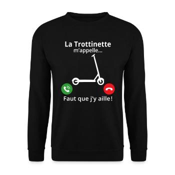 la trottinette m'appelle faut que j'y aille - Sweat-shirt Unisexe - noir - Devant - Alina (178cm) & Michal (187cm)