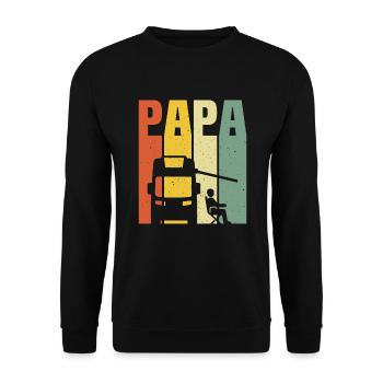 retro camping car dad gift dad motorhome - Unisex Sweatshirt - black - Front - Alina (178cm) & Michal (187cm)