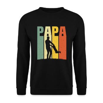T-shirt père et fils cadeau papa fille papa fils - Sweat-shirt Unisexe - noir - Devant - Alina (178cm) & Michal (187cm)