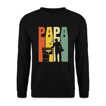 dad beekeeper t-shirt dad beekeeping - Unisex Sweatshirt - black - Front - Alina (178cm) & Michal (187cm)