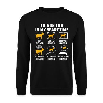 Dinge, die ich in meiner Freizeit Ziegen mache - Unisex Pullover - Schwarz - Vorne - Alina (178cm) & Michal (187cm)
