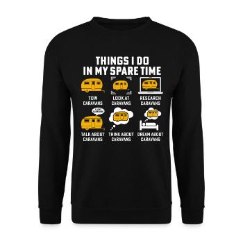 Things i do in my spare time tow caravans - Sweat-shirt Unisexe - noir - Devant - Alina (178cm) & Michal (187cm)