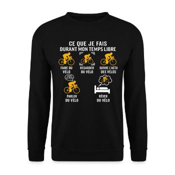 faire du vélo cycliste t-shirt humour cyclisme - Sweat-shirt Unisexe - noir - Devant - Alina (178cm) & Michal (187cm)