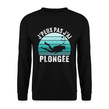 J'peux pas j'ai plongée sous-marine - Sweat-shirt Unisexe - noir - Devant - Alina (178cm) & Michal (187cm)