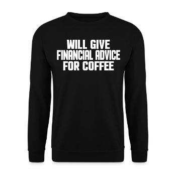 Drôle de conseiller financier comptable - Amateurs de café - Sweat-shirt Unisexe - noir - Devant - Alina (178cm) & Michal (187cm)