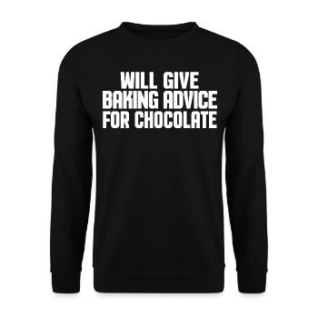 Lustiger Bäcker Kochen Backen Gebäck Schokoladenliebhaber - Unisex Pullover - Schwarz - Vorne - Alina (178cm) & Michal (187cm)