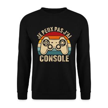 je peux pas jai console cadeau geek jeux video - Sweat-shirt Unisexe - noir - Devant - Alina (178cm) & Michal (187cm)
