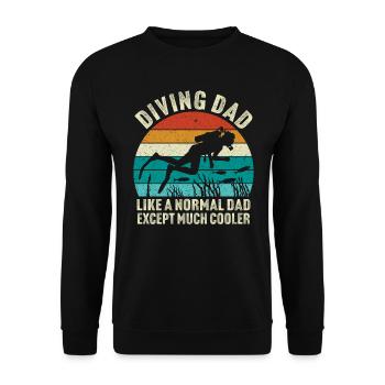 Dad Taucher T-Shirt Tauchen - Unisex Pullover - Schwarz - Vorne - Alina (178cm) & Michal (187cm)