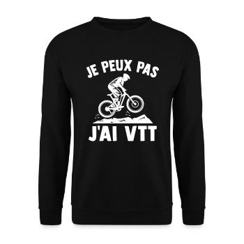 Je peux pas j'ai vtt - Sweat-shirt Unisexe - noir - Devant - Alina (178cm) & Michal (187cm)