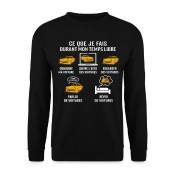 conduire ma voiture cadeau classique voitures - Sweat-shirt Unisexe - noir - Devant - Alina (178cm) & Michal (187cm)