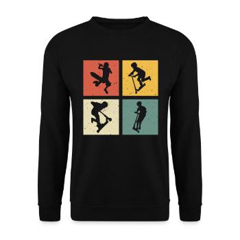 Scooter retro scooter scooter - Unisex Sweatshirt - black - Front - Alina (178cm) & Michal (187cm)