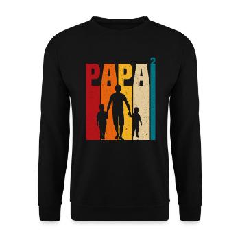 père avec deux fils papa et fils cadeau papa - Sweat-shirt Unisexe - noir - Devant - Alina (178cm) & Michal (187cm)