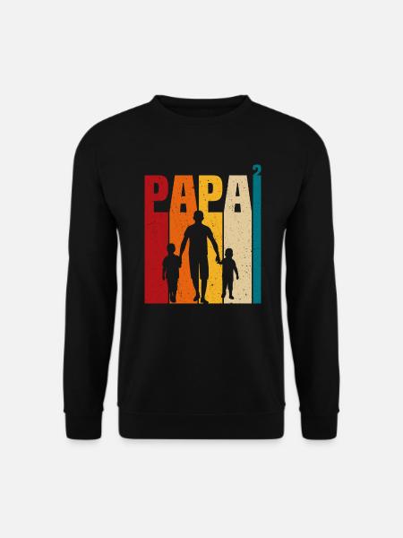 Vater mit zwei Söhnen Papa und Sohn Geschenk Papa - Unisex Pullover - Schwarz
