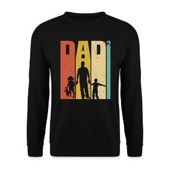 Papa 3 Kinder stolzer Vater 3 Kinder dreifacher Vater - Unisex Pullover - Schwarz - Vorne - Alina (178cm) & Michal (187cm)