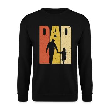 retro father and daughter t-shirt dad daughter - Unisex Sweatshirt - black - Front - Alina (178cm) & Michal (187cm)