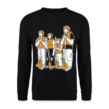 Tenue d’équipe de rafting pour les équipes de navigation de plaisance en montagne - Sweat-shirt Unisexe - noir - Devant - Alina (178cm) & Michal (187cm)