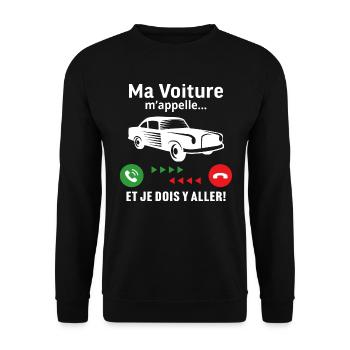 Ma voiture m'appelle voiture classique - Sweat-shirt Unisexe - noir - Devant - Alina (178cm) & Michal (187cm)