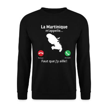 La Martinique m'appelle faut que j'y aille! - Sweat-shirt Unisexe - noir - Devant - Alina (178cm) & Michal (187cm)