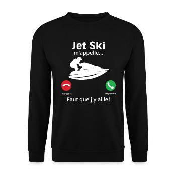 Jet ski m'appelle faut que j'aille - Sweat-shirt Unisexe - noir - Devant - Alina (178cm) & Michal (187cm)