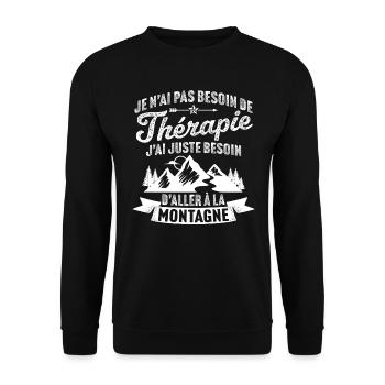j'ai juste besoin d'aller à la montagne - Sweat-shirt Unisexe - noir - Devant - Alina (178cm) & Michal (187cm)