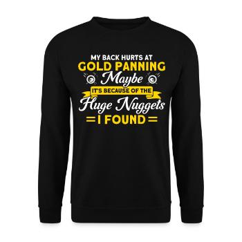 Gold Panner Gold Miner Gold Digger Gift - Unisex Sweatshirt - black - Front - Alina (178cm) & Michal (187cm)