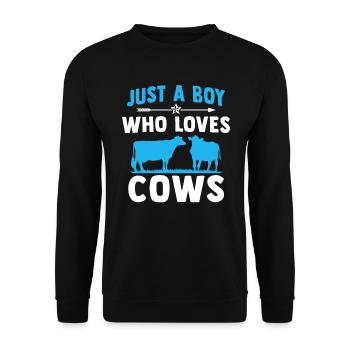 juste un garçon qui aime les vaches cadeau pour les amoureux des vaches - Sweat-shirt Unisexe - noir - Devant - Alina (178cm) & Michal (187cm)