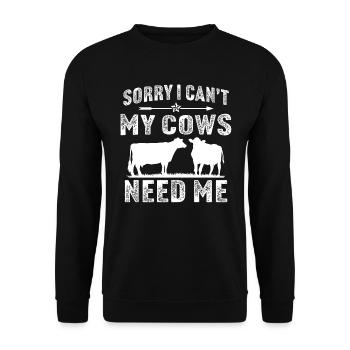 sorry i can't my sheep need me - Unisex Sweatshirt - black - Front - Alina (178cm) & Michal (187cm)