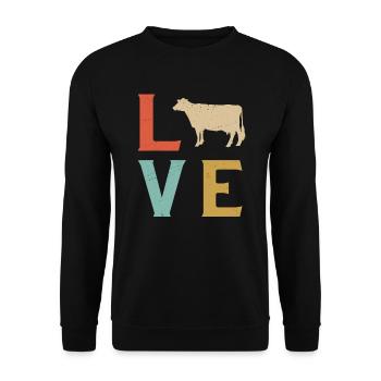 j'aime les vaches t-shirt vache - Sweat-shirt Unisexe - noir - Devant - Alina (178cm) & Michal (187cm)