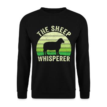 Sheep whisperer t-shirt for the sheep lover - Unisex Sweatshirt - black - Front - Alina (178cm) & Michal (187cm)