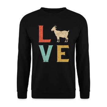 j'aime les chèvres t-shirt chèvre - Sweat-shirt Unisexe - noir - Devant - Alina (178cm) & Michal (187cm)