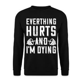 Bodybuilder disant que tout me fait mal barbell - Sweat-shirt Unisexe - noir - Devant - Alina (178cm) & Michal (187cm)
