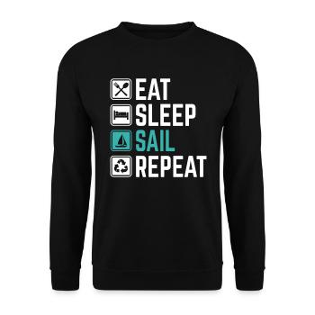 Manger Sommeil voile Répéter T-shirt voilier voilier - Sweat-shirt Unisexe - noir - Devant - Alina (178cm) & Michal (187cm)
